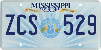 MS license plate ZCS529