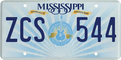 MS license plate ZCS544