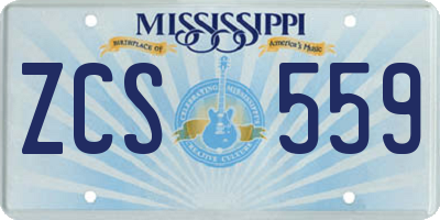MS license plate ZCS559