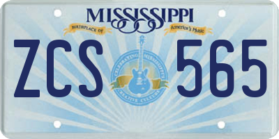 MS license plate ZCS565