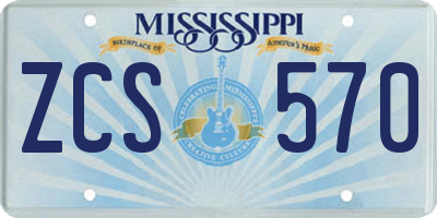 MS license plate ZCS570