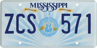 MS license plate ZCS571