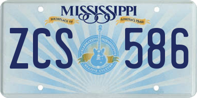 MS license plate ZCS586