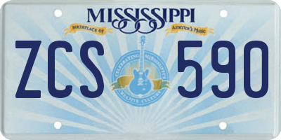 MS license plate ZCS590