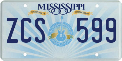 MS license plate ZCS599