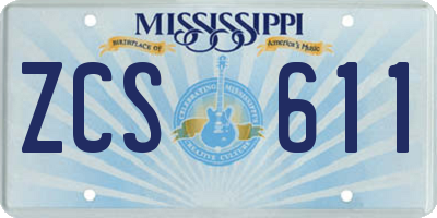 MS license plate ZCS611