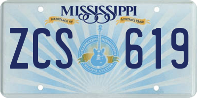 MS license plate ZCS619