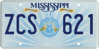 MS license plate ZCS621