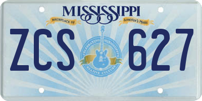MS license plate ZCS627