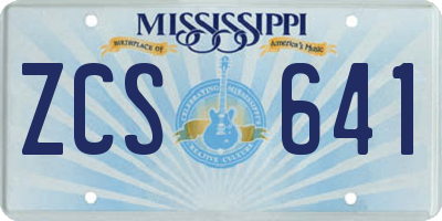 MS license plate ZCS641