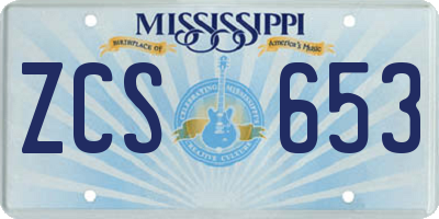 MS license plate ZCS653