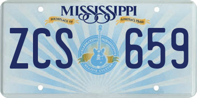 MS license plate ZCS659