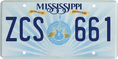MS license plate ZCS661
