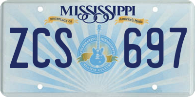 MS license plate ZCS697