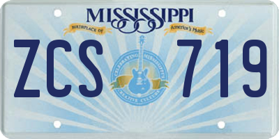 MS license plate ZCS719