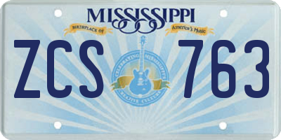 MS license plate ZCS763