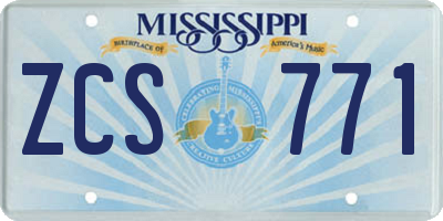 MS license plate ZCS771