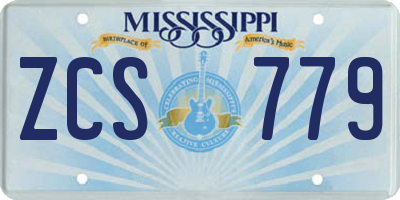MS license plate ZCS779