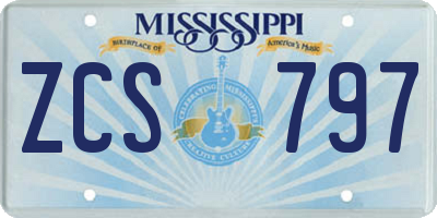 MS license plate ZCS797