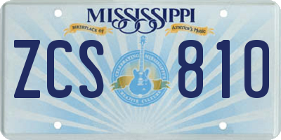 MS license plate ZCS810