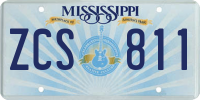 MS license plate ZCS811
