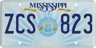 MS license plate ZCS823