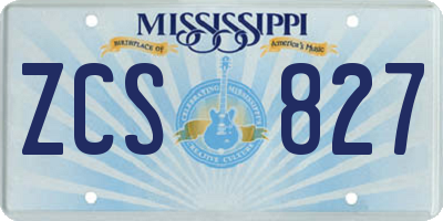 MS license plate ZCS827