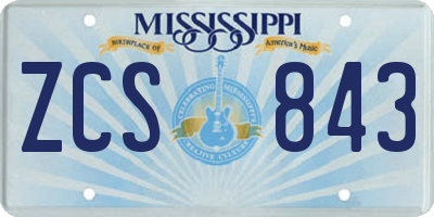MS license plate ZCS843