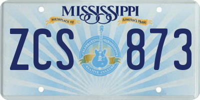 MS license plate ZCS873