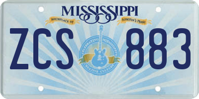 MS license plate ZCS883
