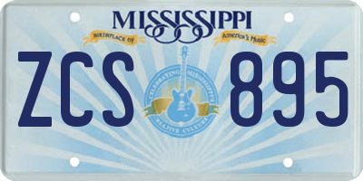 MS license plate ZCS895