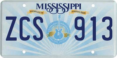 MS license plate ZCS913
