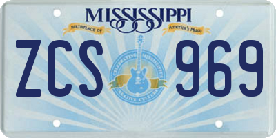 MS license plate ZCS969
