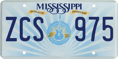 MS license plate ZCS975