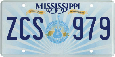 MS license plate ZCS979