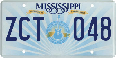 MS license plate ZCT048