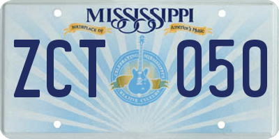 MS license plate ZCT050