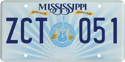 MS license plate ZCT051