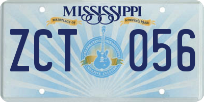 MS license plate ZCT056