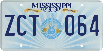MS license plate ZCT064