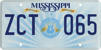 MS license plate ZCT065