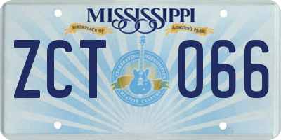 MS license plate ZCT066