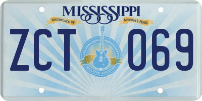 MS license plate ZCT069