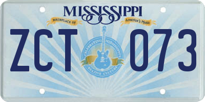 MS license plate ZCT073