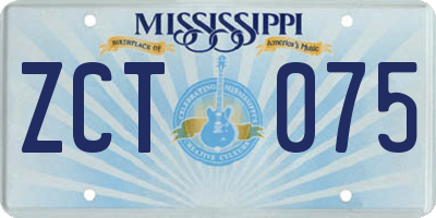 MS license plate ZCT075