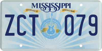 MS license plate ZCT079