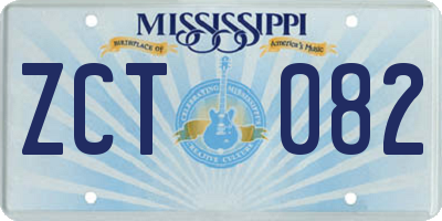 MS license plate ZCT082