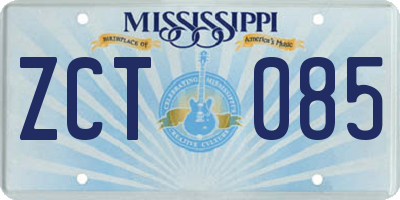 MS license plate ZCT085