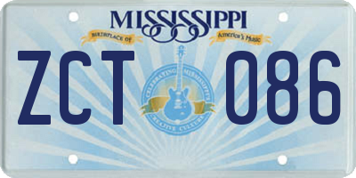 MS license plate ZCT086