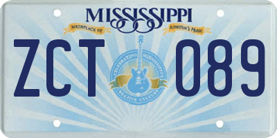 MS license plate ZCT089